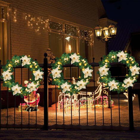 Ghirlanda Di Cedro Di Natale Artificiale Con Luci LED - 2,4 Metri - Verde Pino Per Interni Ed Esterni - Decorazione Fai Da Te