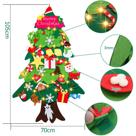 HERZONE 8 Decorazioni A Forma Di Alce In Feltro Per Albero Di Natale, Multicolore, 5x5 Cm