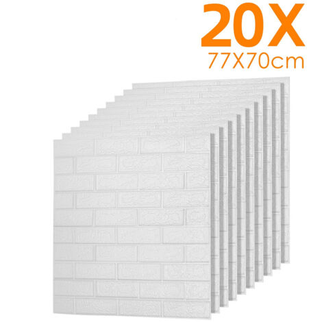 Randaco 20 pezzi di 3D autoadesivo parete piastrelle adesivi 70 x 77cm impermeabile e resistente all'umidità parete decorativa