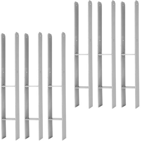 SWANEW 6x ancoraggi H supporto palo 81x600mm piede palo H ancoraggio palo staffa palo ancoraggio palo (1/5)