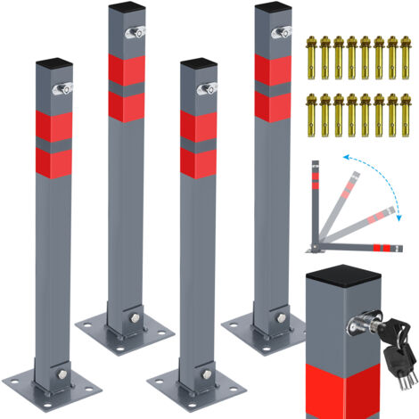 Paletto di delimitazione, barriera di parcheggio pieghevole universale, paletto di delimitazione del parcheggio, catena, 4x Set