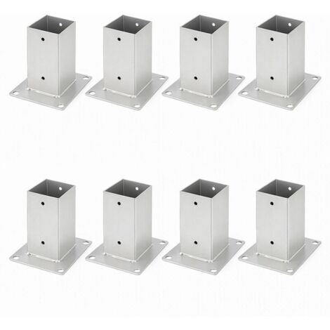 Randaco Piede per palo quadrato da giardino, 8x pali quadrati in legno, supporto per palo per recinzione, carport e pergola - 70 x 70 mm