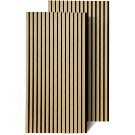 Randaco Akustikpaneel Wandpaneel Moderne Wandpaneele aus Holzfunier und Filz MDF Wandverkleidung 2x 120x60x2.1cm Eichenholz