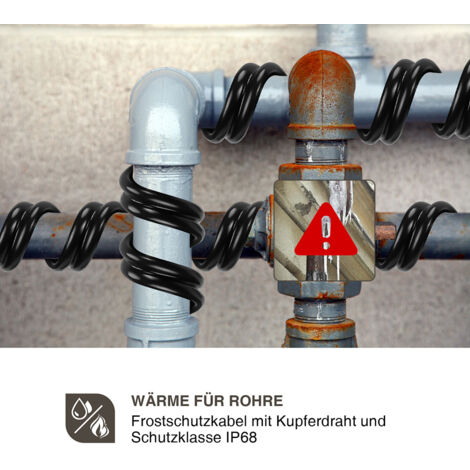Rohrbegleitheizung Bis -45°C 4 M Frostschutz-Heizkabel Für Rohre – Bis -45 °C, Mit Thermostat, IPX7