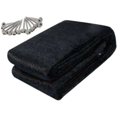 Randaco Zeltteppich 300x500 cm HDPE Schwarz UV-stabil Atmungsaktiv mit 13 Heringe für Zelt & Caravan & Picknick