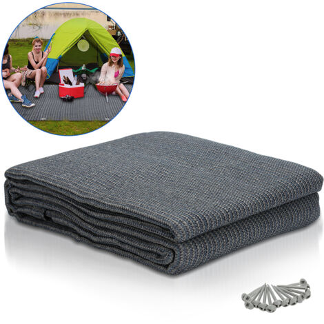 Randaco Vorzeltteppich 250x250 cm HDPE UV-stabil Wasserdurchlässig Atmungsaktiv für Zelt & Caravan & Picknick
