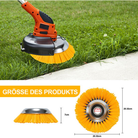 Unkrautbürste 25,4 X 200 Mm (8 Zoll) – Gezopfte Rundbürste Für Freischneider Gegen Wildkraut
