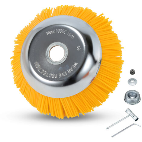 Randaco Unkrautbürste Nylon Freischneideraufsatz 25,4x200mm Nylonbürste Für Stihl Motorsense Freischneider