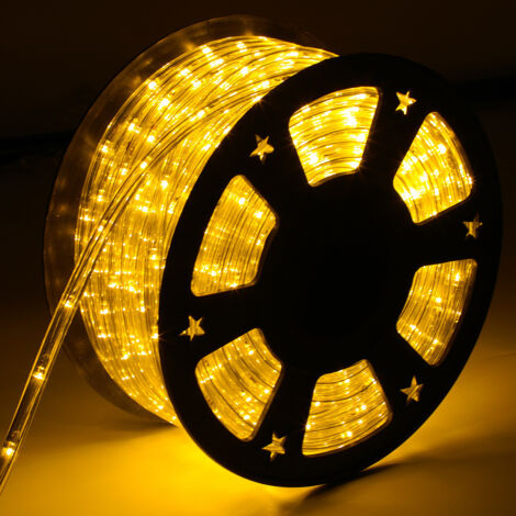 Randaco LED Lichtschlauch Außen Innen,240 LEDs Wasserfest LED Schlauch,Partylicht Dekobeleuchtung Weihnachten,Gelb 40m