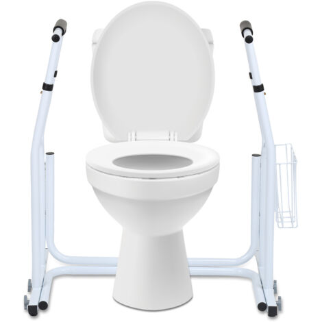 Randaco WC Aufstehhilfe Duschhocker & -sitze Klappgriff inkl. Ablagekorb Mobile rutschfeste Toilettenstütze