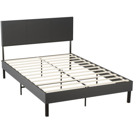Randaco Bettgestell hohes Kopfteil robustes Maximale Bettgestell 140x200CM Tragfähigkeit 350 kg für Schlafzimmerbett Kunstleder (1/5)