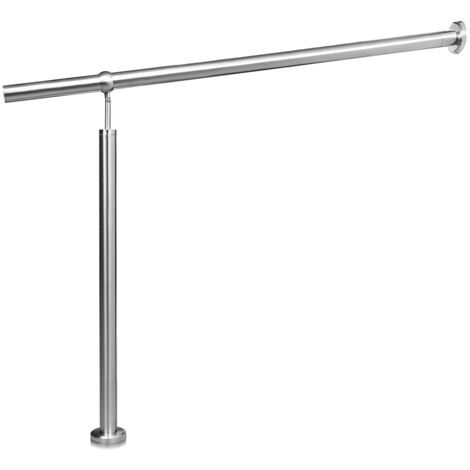 Randaco Pasamanos de acero inoxidable para escaleras exteriores/interiores Ángulo ajustable para montaje en pared 120cm
