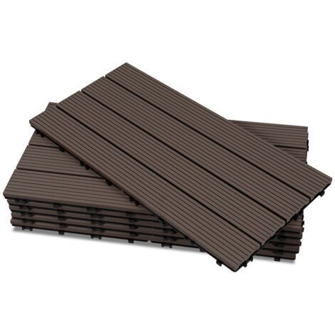 Randaco Baldosas de patio, baldosas de madera entrelazadas, baldosas de suelo de 30 x 30 cm para jardín y patio, 66 piezas