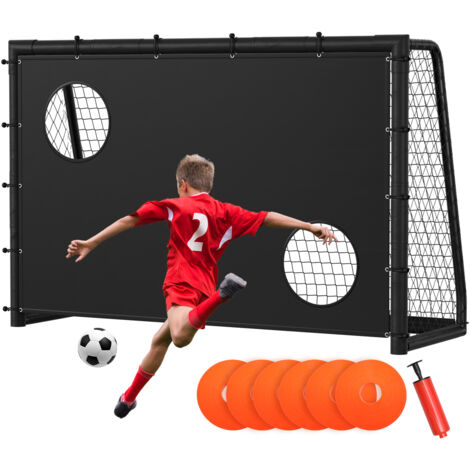 Randaco Portería de fútbol con estructura de acero galvanizado, 240 x 160 x 60 cm, para niños y adultos. Ideal para entrenamientos y partidos al aire libre.