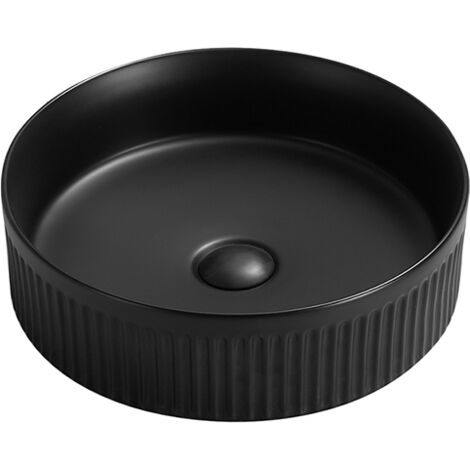 Mexen Grovo lavabo de sobreponer acanalado 35 x 35 cm, negro mate - 22303585 (1/2)