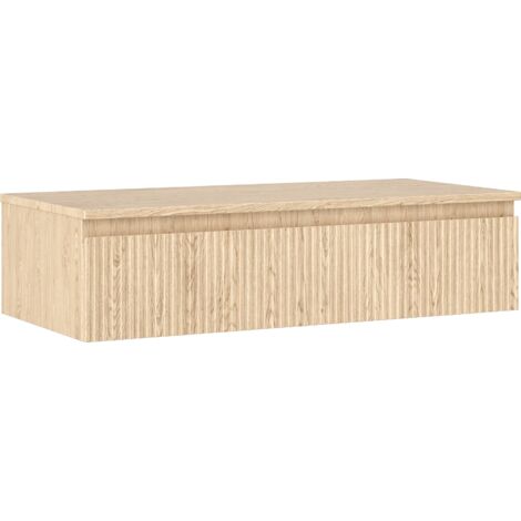 Mexen Rivel armario de ba帽o bajo lavabo 100 cm con encimera, 1 caj贸n, estriado, roble - 91A20-10023-1-BFC81
