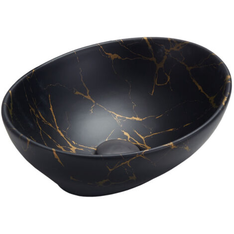 Mexen Elza lavabo sobre encimera 40 x 33 cm, piedra negra - 21014098