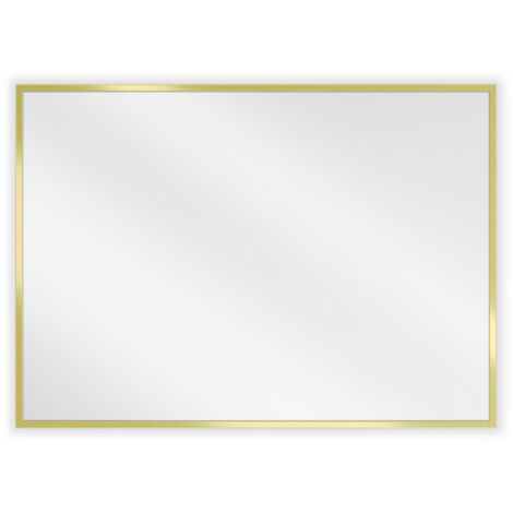 Mexen Loft espejo de ba帽o rectangular 70 x 50 cm, marco dorado - 9852-070-050-000-50