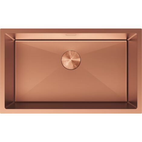 Mexen Trixo fregadero de acero inoxidable 1-cuenco 750 x 440 mm, cobre - 6415751000-65