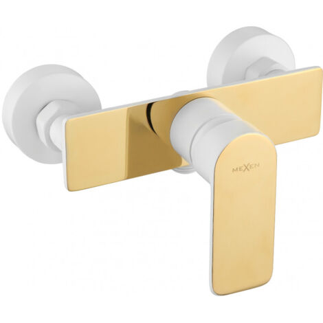 Mexen Alfa bater铆a de ducha, blanca/dorada - 745740-25 (1/2)