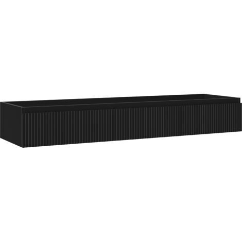 Mexen Rivel mueble de ba帽o bajo lavabo 160 cm, 1 caj贸n, ranurado, negro mate - 91A20-16023-1-BF71 (1/5)