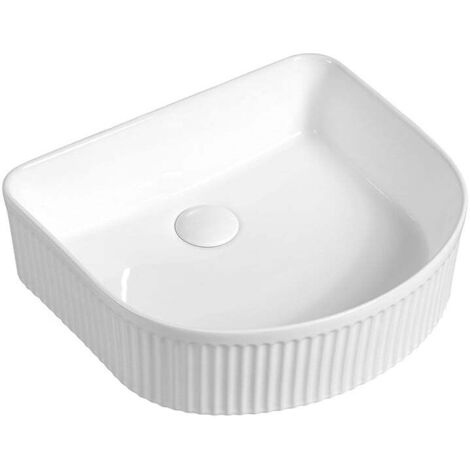 Mexen Grovo lavabo sobre encimera acanalado 40 x 35 cm, blanco - 22304000 (1/2)