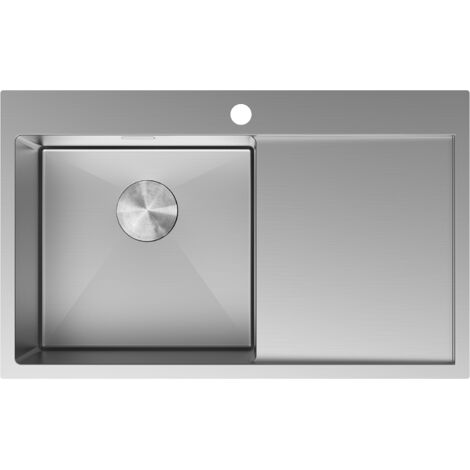 Mexen Exar fregadero de acero inoxidable de 1 seno con escurridor izquierdo 780 x 480 mm, inox - 6433781010L-01