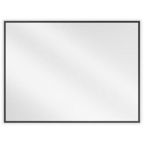 Mexen Loft espejo de ba帽o rectangular 80 x 60 cm, marco negro - 9852-080-060-000-70