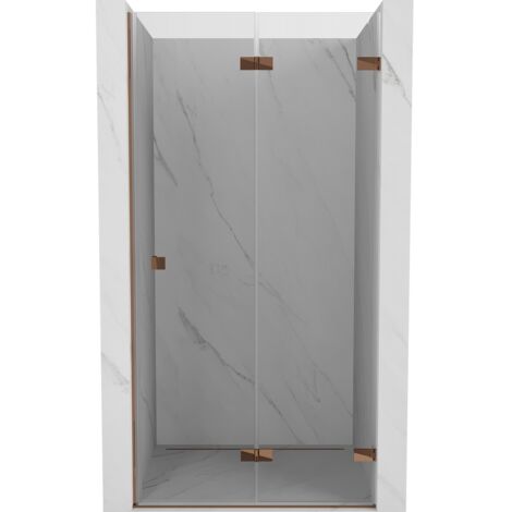 Mexen Lunar-F puerta de ducha plegable derecha 75 cm, transparente, oro rosa - 836-075-000-60-00-P (1/5)