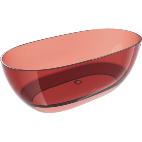 Mexen Pure ba帽era independiente transparente rosa 170 x 80 cm, desag眉e cromado - 58071708014 (1/5)