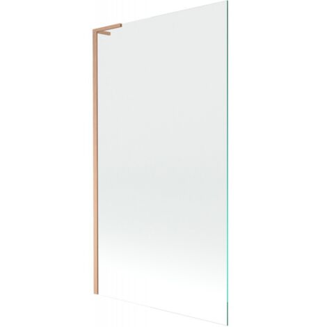Mexen Next L mampara de ba帽era de 1 hoja 100 x 150 cm, transparente, cobre cepillado - 895-100-000-03-00-65