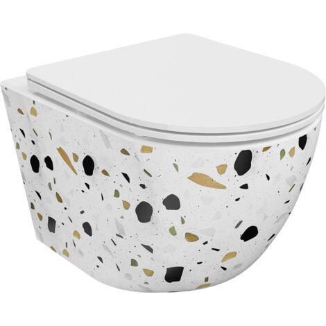 Tapas De Inodoro Tapa De Inodoro De Duroplast Con Descenso Automático En Diseño Decorativo 190000697