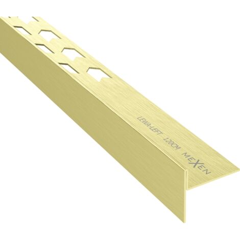 Mexen Line-B bordillo de piso de 120 cm izquierdo, dorado cepillado - 185501120L