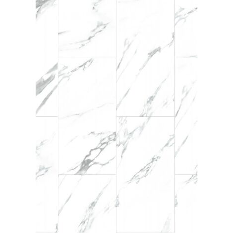 Mexen Glacier White muestra de paneles de vinilo 610 x 305 mm SPC 6,5 mm, IXPE 1,5 mm, 4 V-Fuga, Jazz White - F1151-S (1/2)