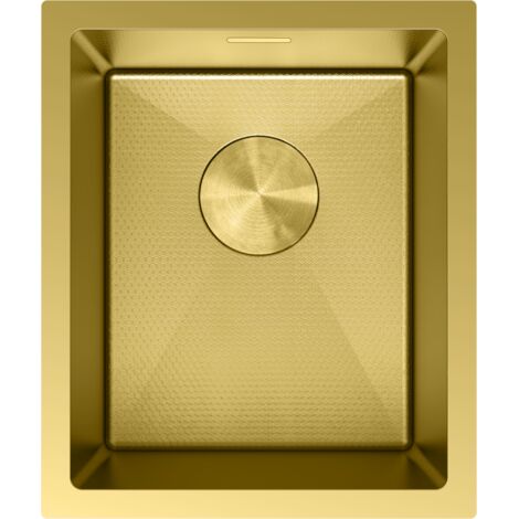 Mexen Trixo fregadero de acero de 1 cubeta 370 x 440 mm, dorado HC - 6412371000-55HC