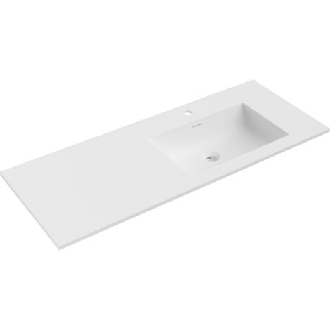Mexen Otis lavabo empotrado en encimera derecha 121 x 46,5 cm, blanco mate - 25181201P