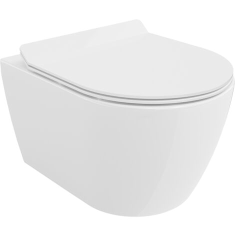 Mexen Carmen inodoro Rimless Tornado con asiento de cierre lento slim, duroplast, blanco brillante - 30880100T