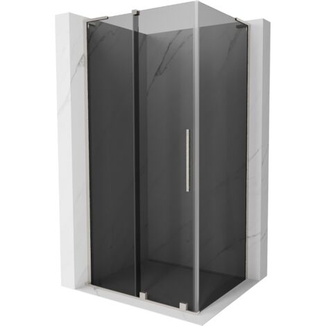Mexen Velar L cabina de ducha corredera 100 x 120 cm, grafito, n铆quel cepillado - 871-100-120-43-97 (1/5)