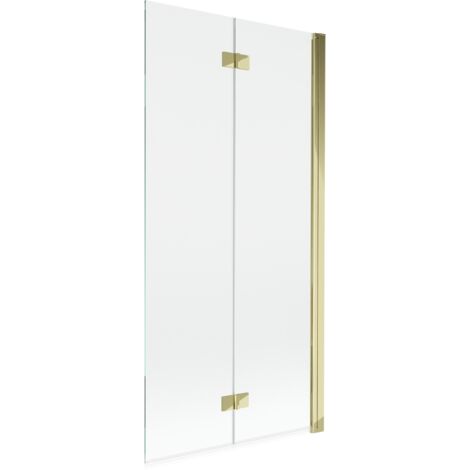 Mexen Mist mampara de ducha de 2 paneles derecha 90 x 150 cm, transparente, dorado - 8A9-090-002-50-00-P