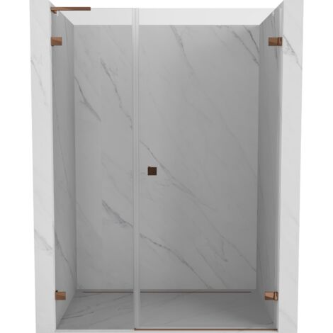 Mexen Lunar-B L puerta de ducha batiente derecha 140 cm, transparente, oro rosa - 832SL-140-050-60-00-P (1/5)