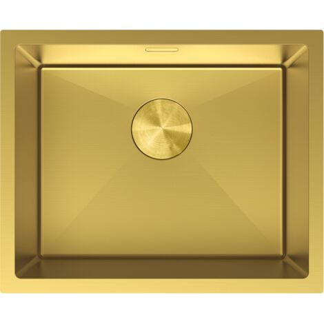 Mexen Trixo fregadero de acero inoxidable de 1 seno 540 x 440 mm, dorado - 6414541000-55 (1/5)