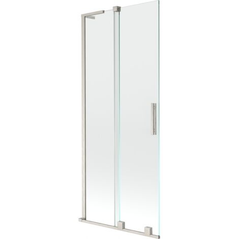 Mexen Velar L mampara de ducha corredera de 2 paneles 80 x 150 cm, transparente, n铆quel cepillado - 896-080-003-01-97 (1/2)