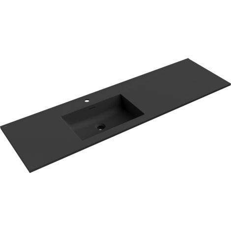 Mexen Otis lavabo empotrado en encimera izquierda 161 x 46,5 cm, negro mate - 25181671L (1/3)