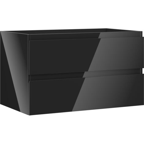 Mexen Orio armario de ba帽o bajo lavabo 80 cm, 2 cajones, negro brillante - 91A10-08047-2-BFF70