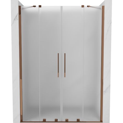 Mexen Velar Duo puertas de ducha correderas 140 cm, escarcha, oro rosa - 871-140-000-32-60 (1/5)