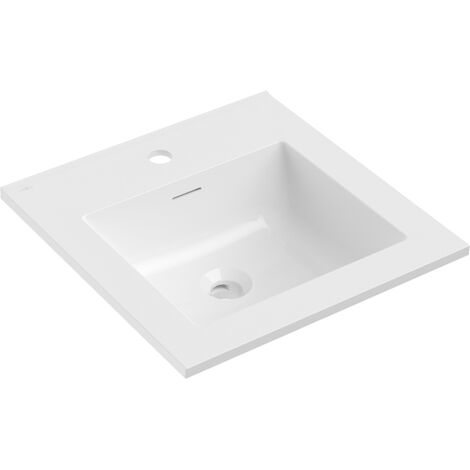Mexen Otis lavabo empotrado en encimera 46 x 46,5 cm, blanco brillo - 25184500
