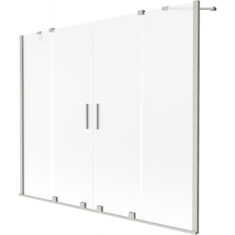 Mexen Velar Duo mampara de ba帽o corredera de 2 hojas 200 x 150 cm, escarcha, n铆quel cepillado - 896-200-000-32-97 (1/2)