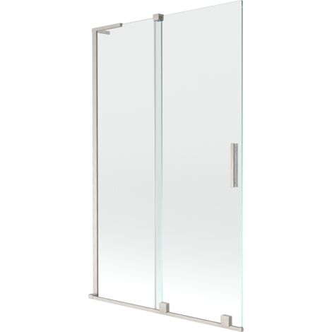 Mexen Velar L mampara de ducha de 2 alas correderas 110 x 150 cm, transparente, n铆quel cepillado - 896-110-003-01-97 (1/2)