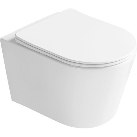 Mexen Rico inodoro Rimless Tornado con asiento de cierre suave slim, duroplast, blanco brillo - 3072L4000T