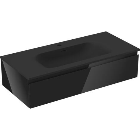 Mexen Orio armario de ba帽o de 100 cm con lavabo Vela, 1 caj贸n, negro brillo/negro mate - 91A10-10023-1-BF70-W23M71 (1/5)
